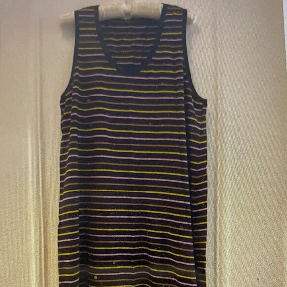 Pact Organic Cotton Striped Tank Dress size L, washed but never worn - Picture 1 of 4
